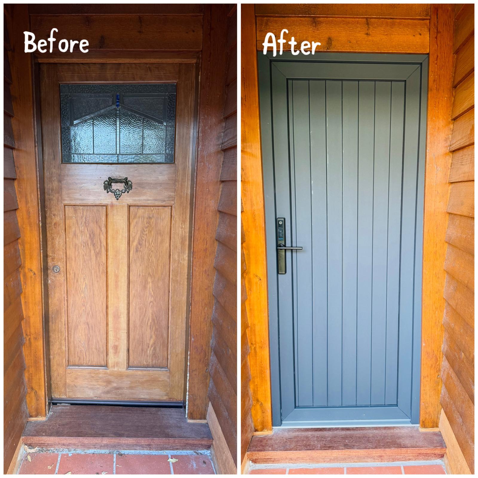 entry door before and after installation entry door before and after installation