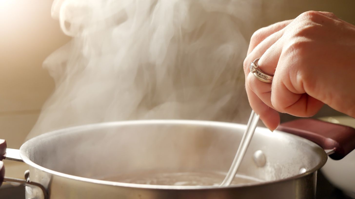 boiling food without a lid to prevent condensation
