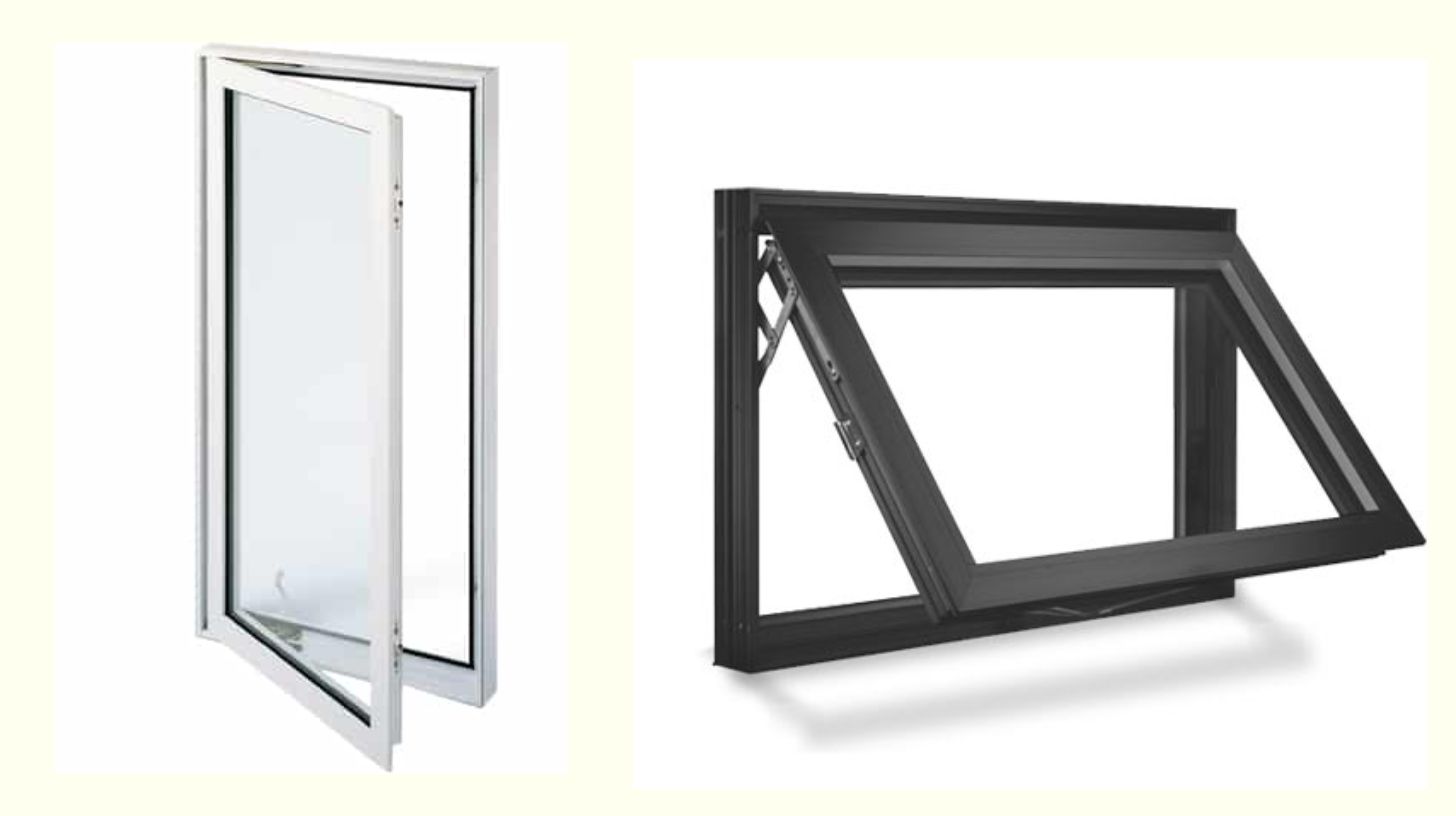 an awning and casement window