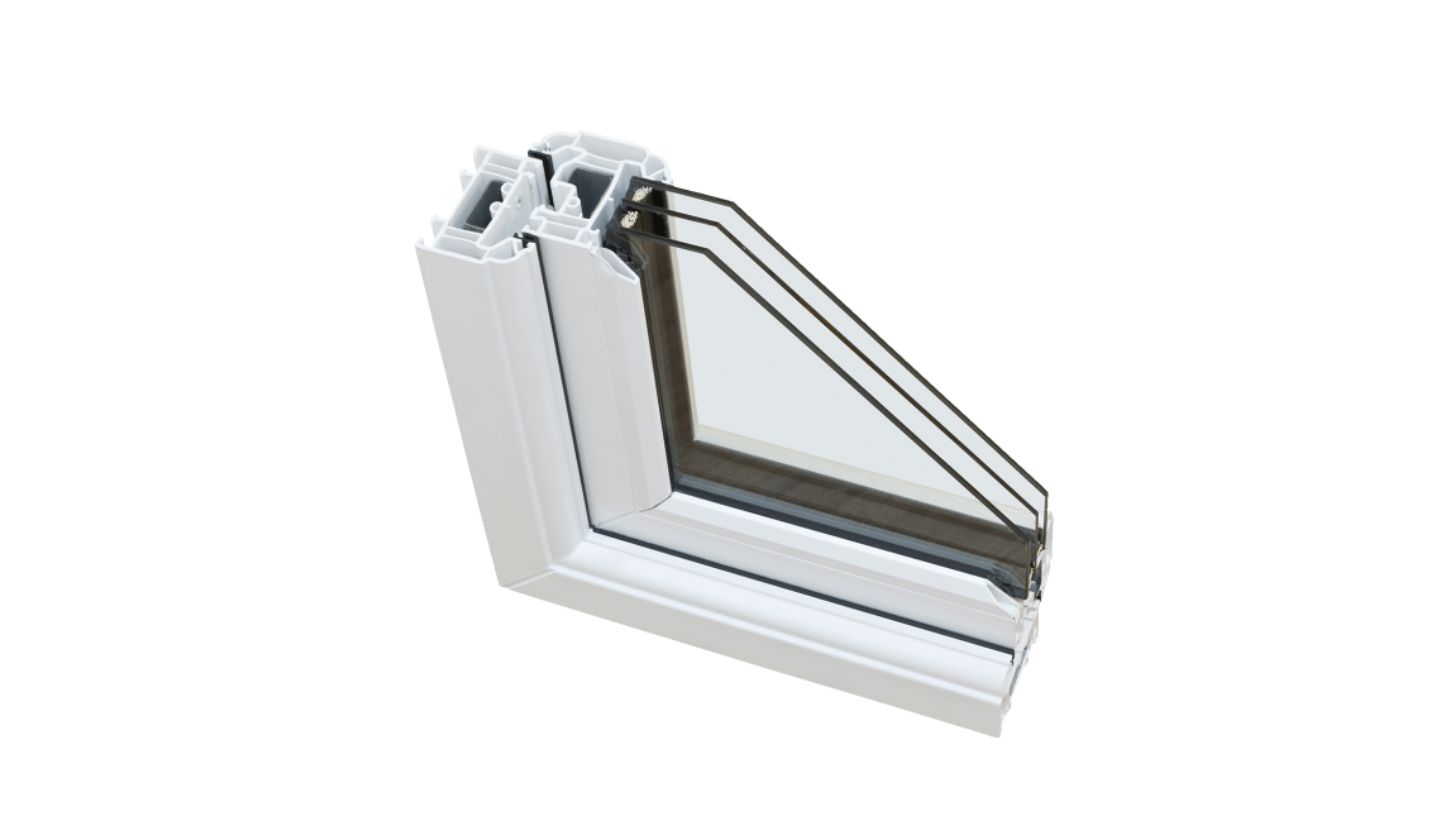 a close up view of a triple glazed window