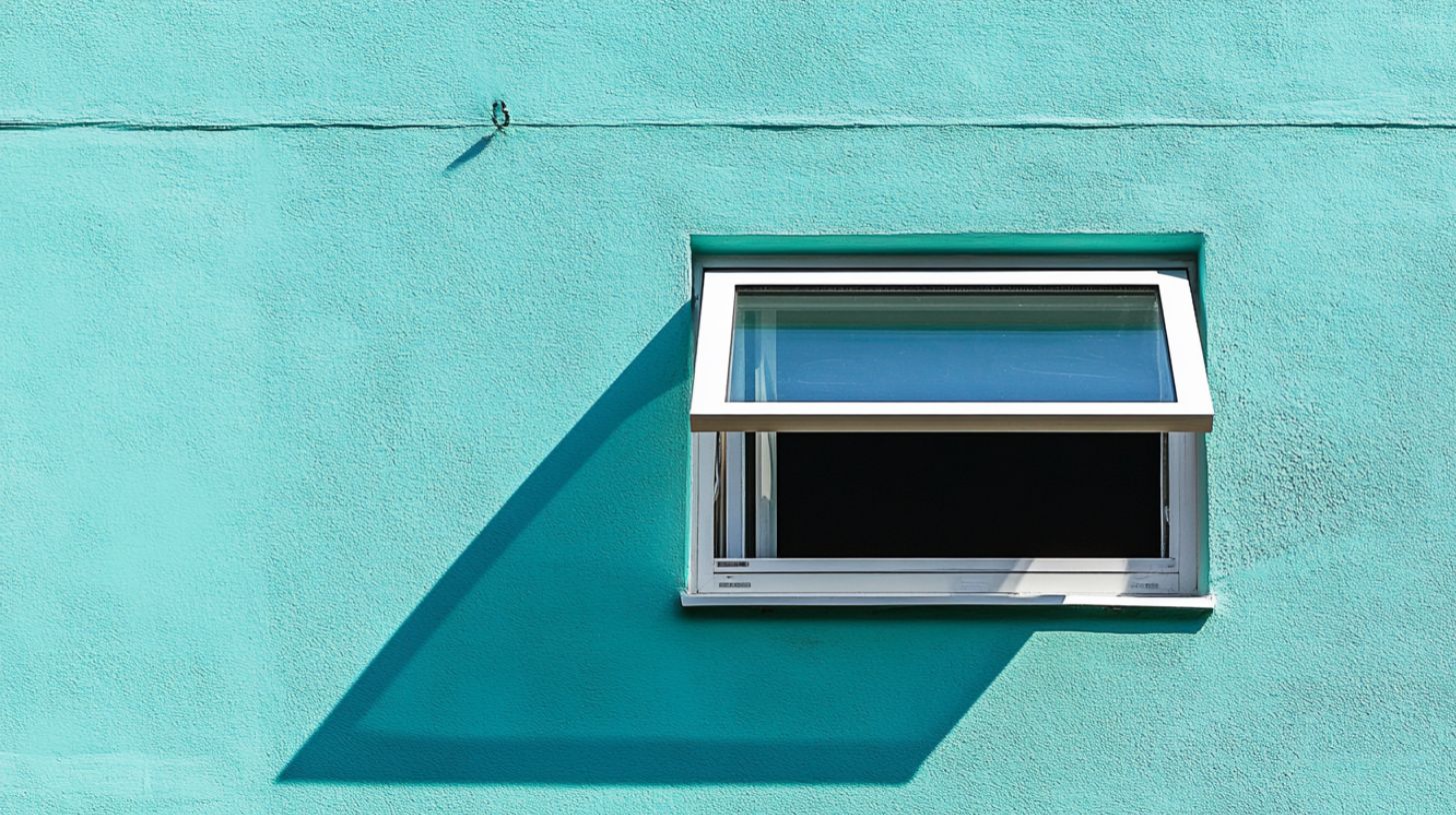 awning windows with a white frame