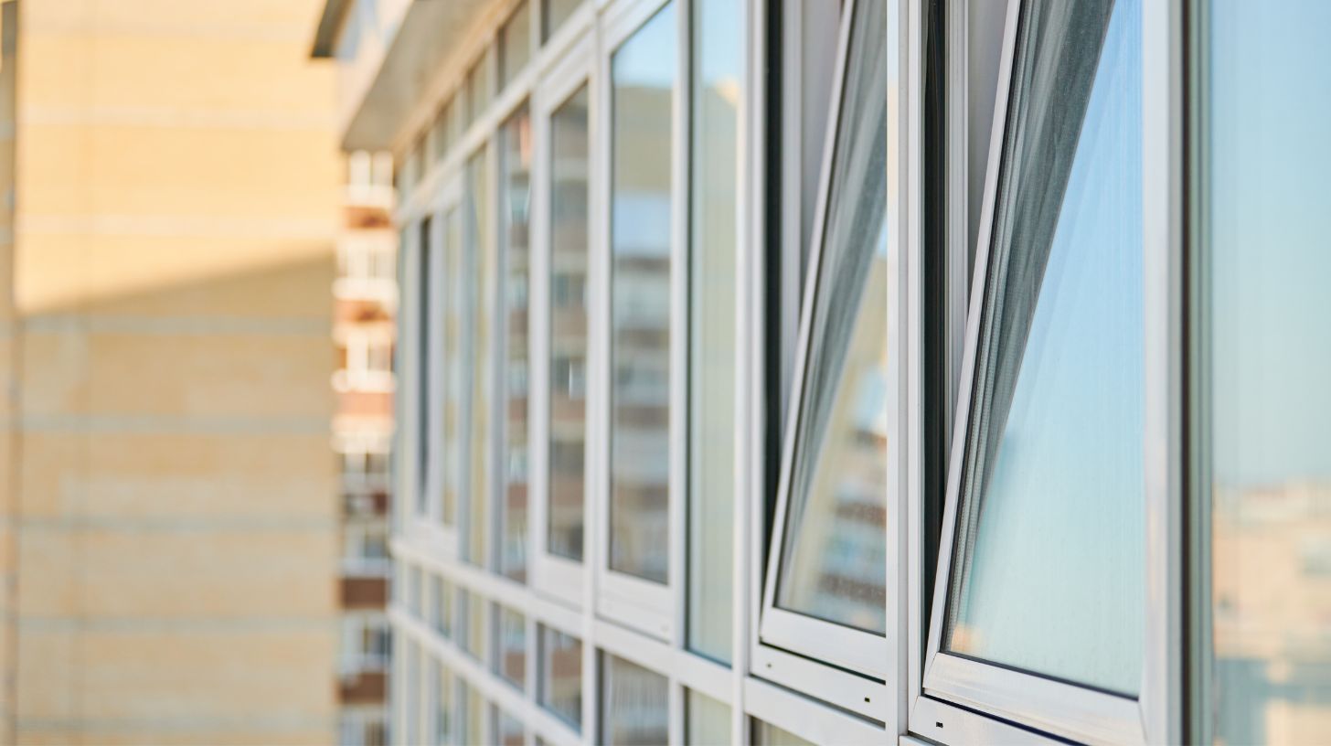 Double glazed windows on a high rise building