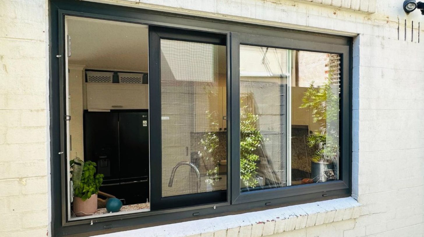 two panel sliding window design