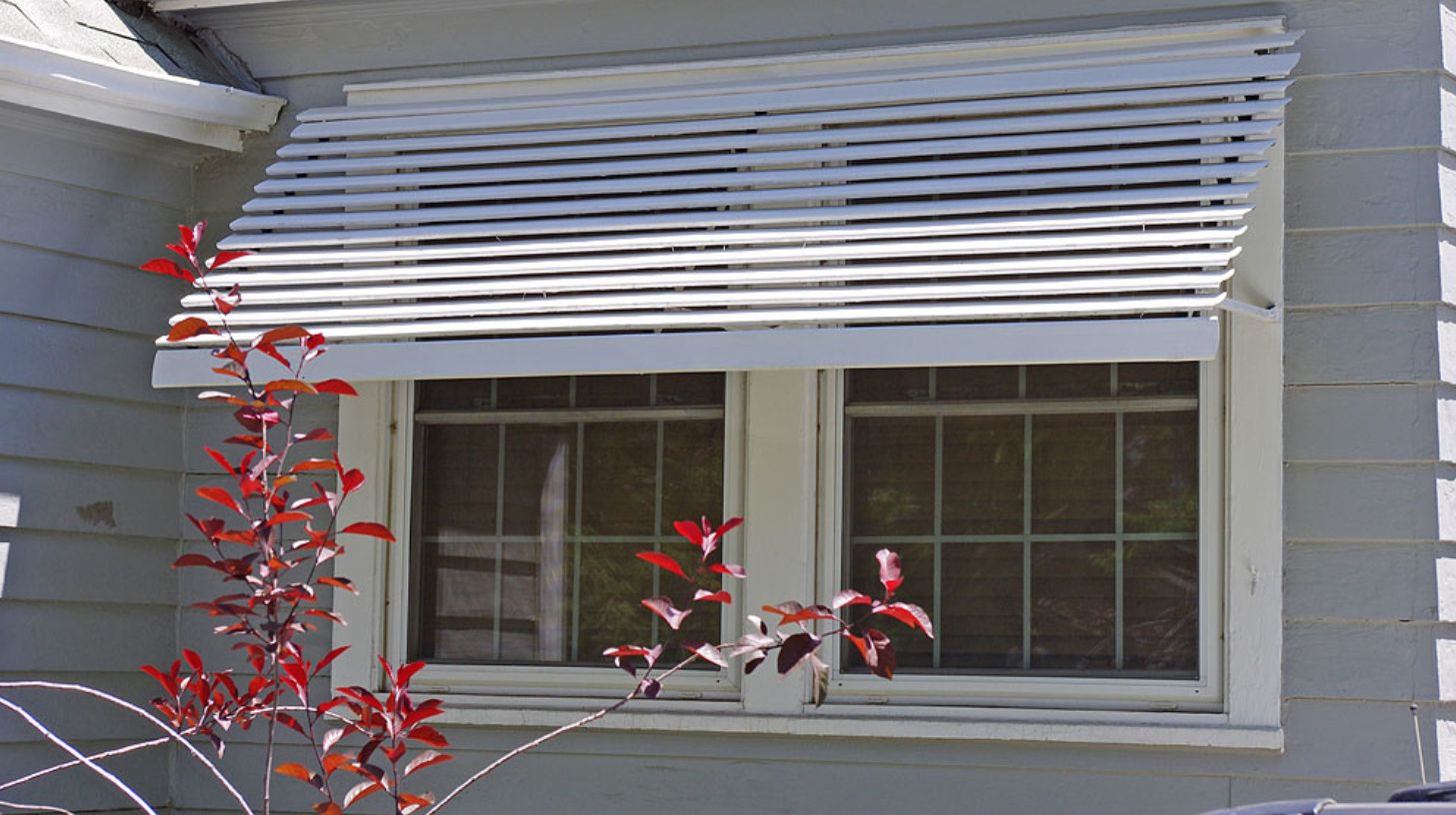 a window with awnings