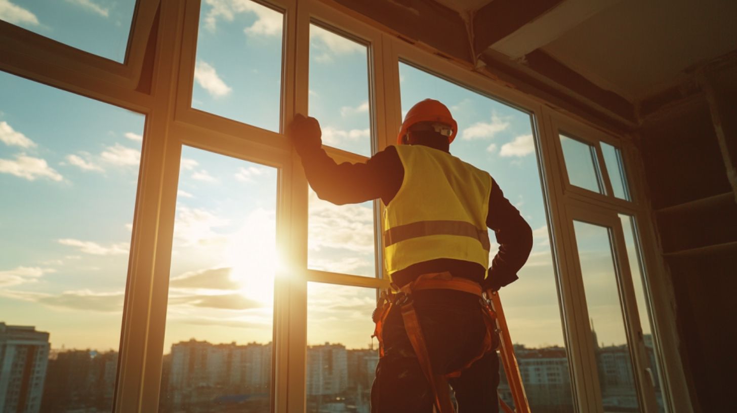 an expert installing double glazed windows