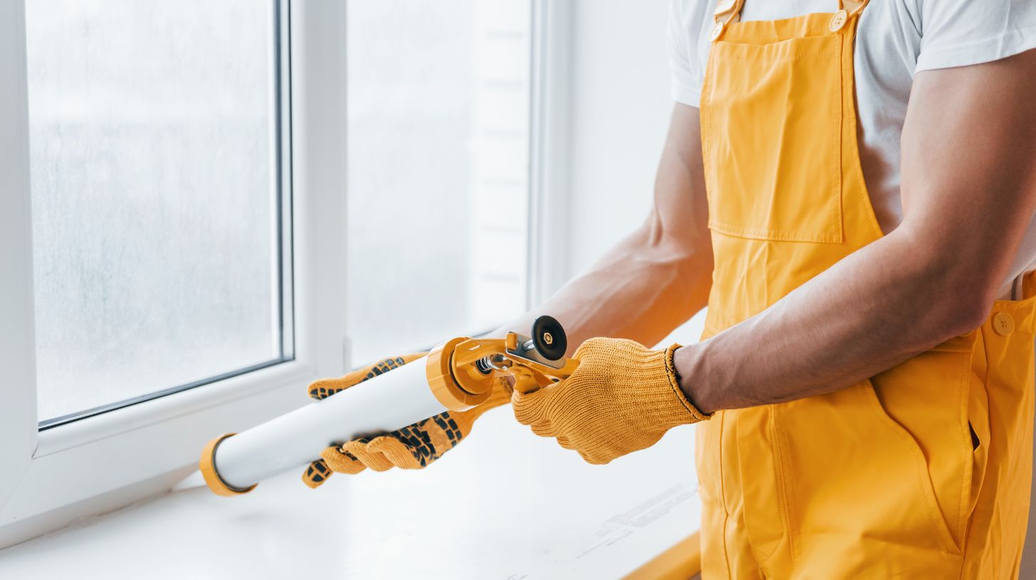 caulking a window to improve soundproofing properties