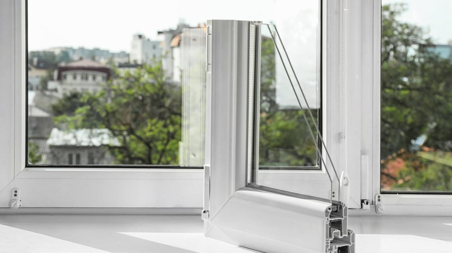 a close up of double glazed windows